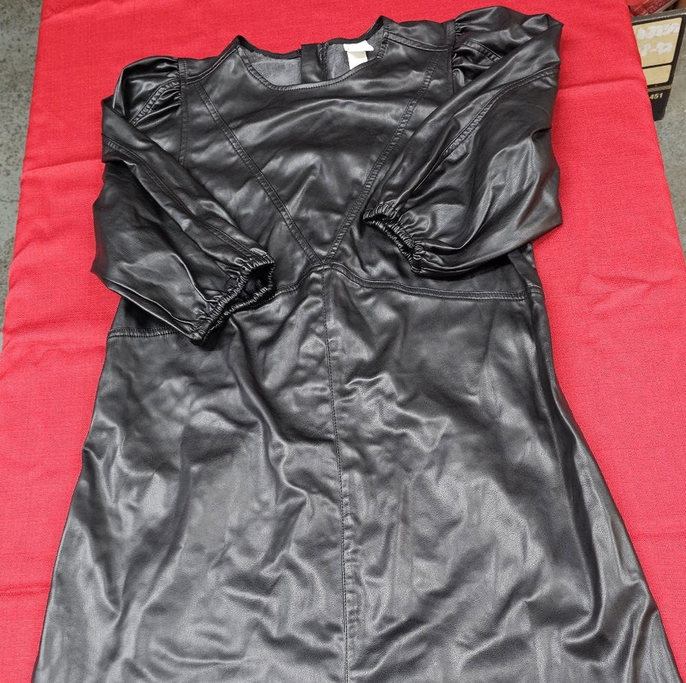 H&M faux‎ leather dress Size L